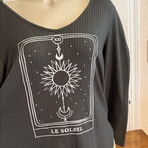 Torrid Dark Gray Sun and Moon Long Sleeve Tee